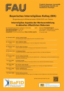 Zum Artikel "Public lecture series on the topic of “Interreligious aspects of communicating values in current public discourses”"